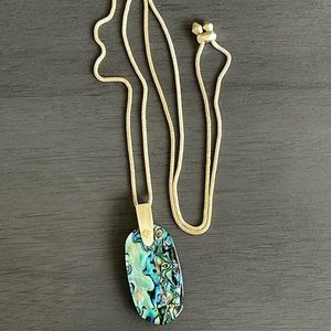 Inez Long Pendant Necklace in Gold